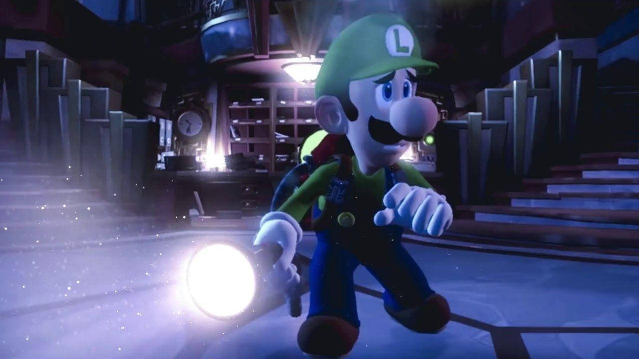 Luigi's Mansion 3 Luigi In Dark Lobby Background