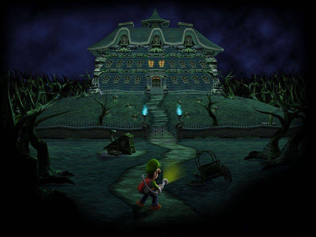 Luigi's Mansion 3 Luigi In Front Of Mansion Background