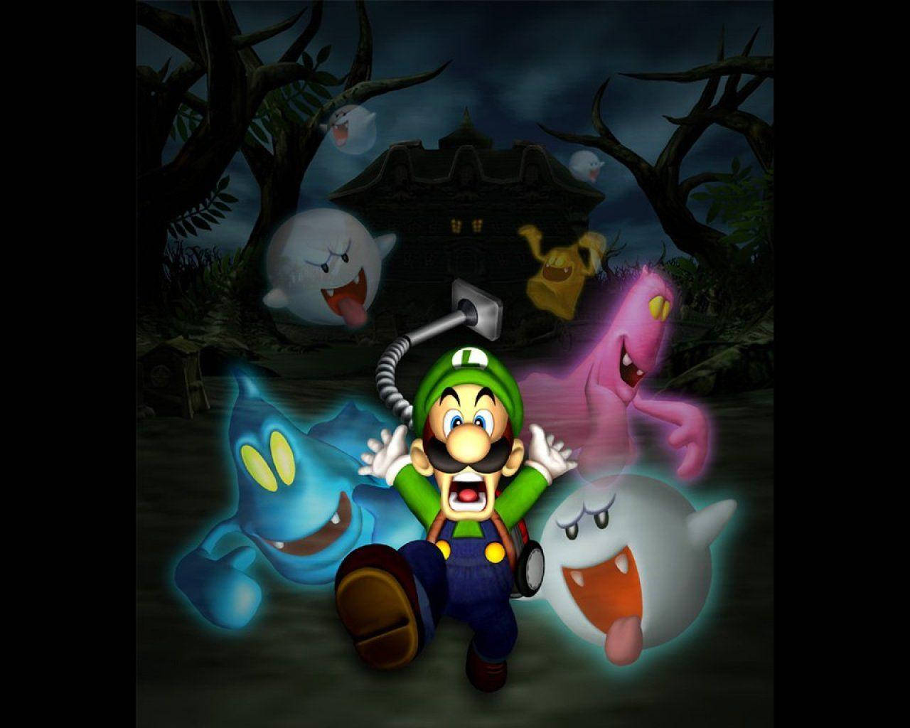 Luigi's Mansion 3 Luigi Running Away From Ghosts Background