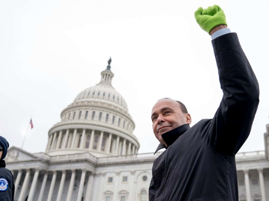 Luis Gutiérrez In Front Of United States Capitol Background