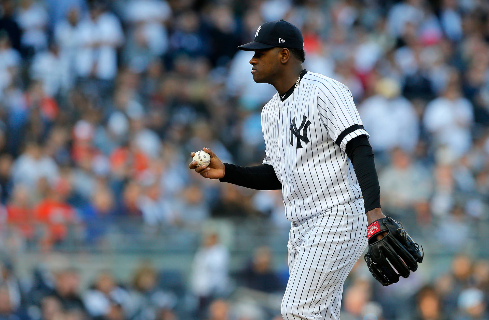 Luis Severino Holding The Bal Background