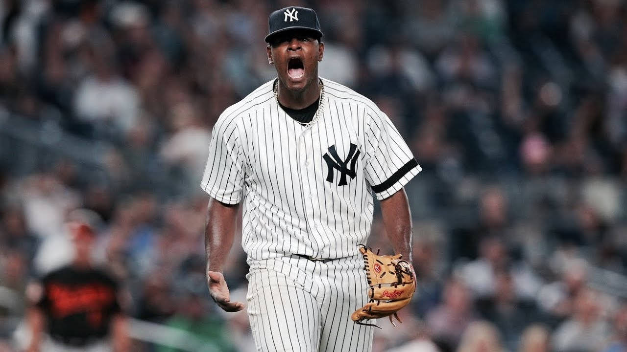 Luis Severino Shouting And Walking Background