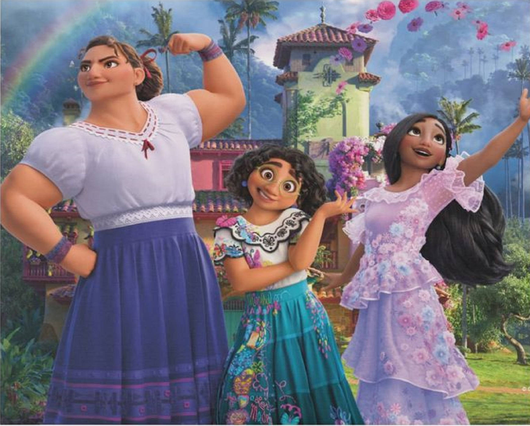 Luisa Madrigal From The Movie Encanto Surrounded By Her Little Sisters Background