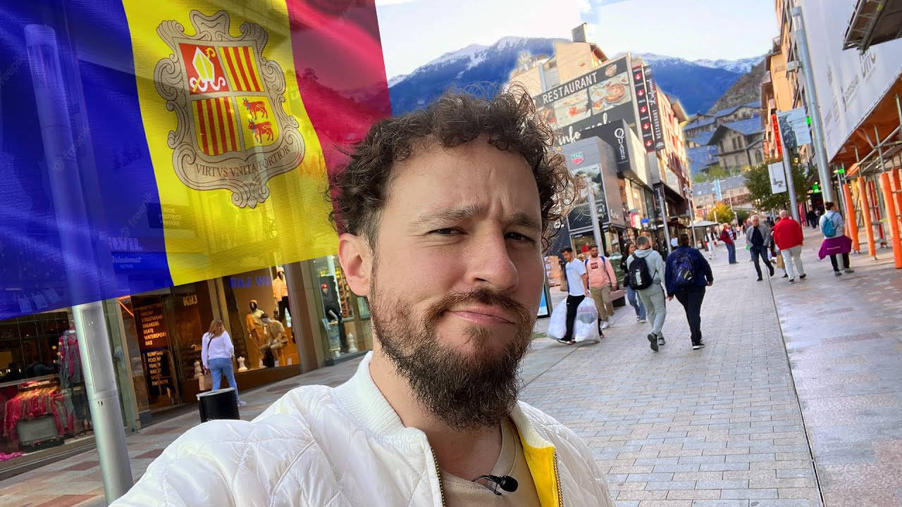 Luisito Comunica With Andorra Flag Background