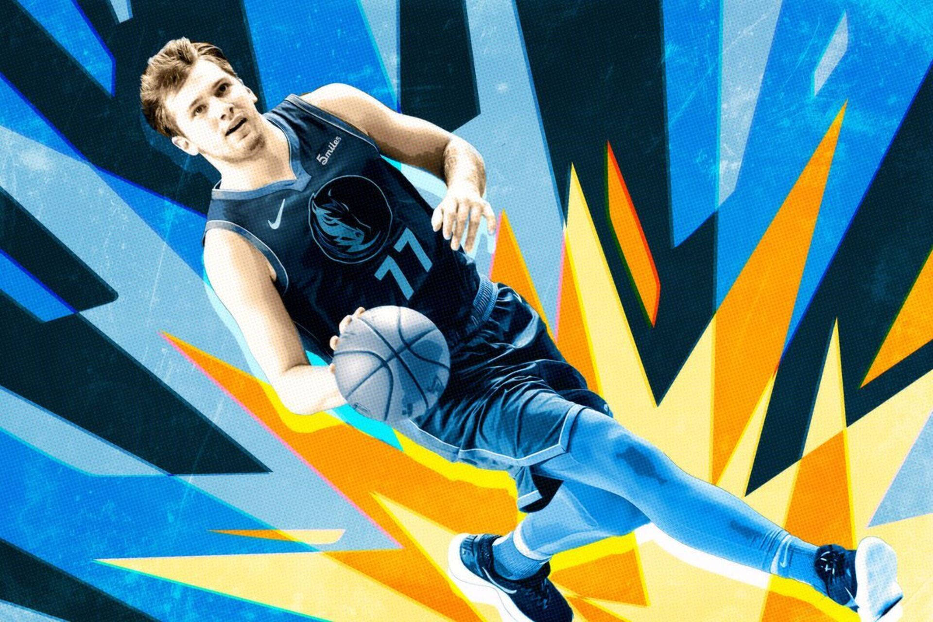 Luka Doncic Colorful Art Background