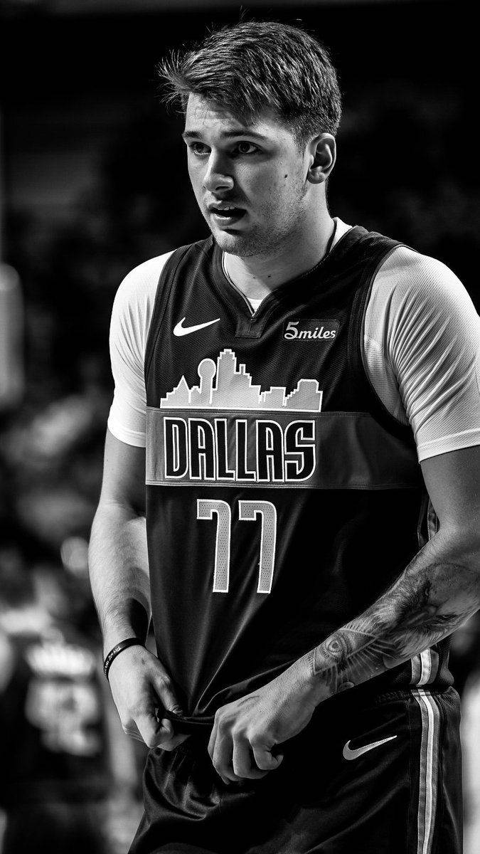 Luka Doncic Greyscale Background