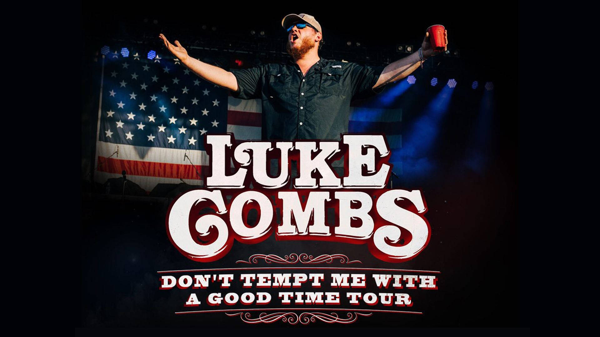 Luke Combs Singing His Heart Out On A Nashville Stage. Background