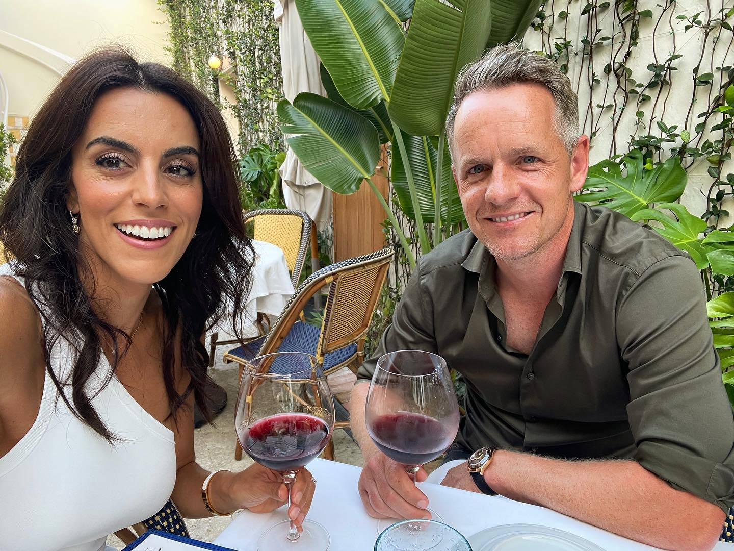 Luke Donald And Wife Drinking Wine Background