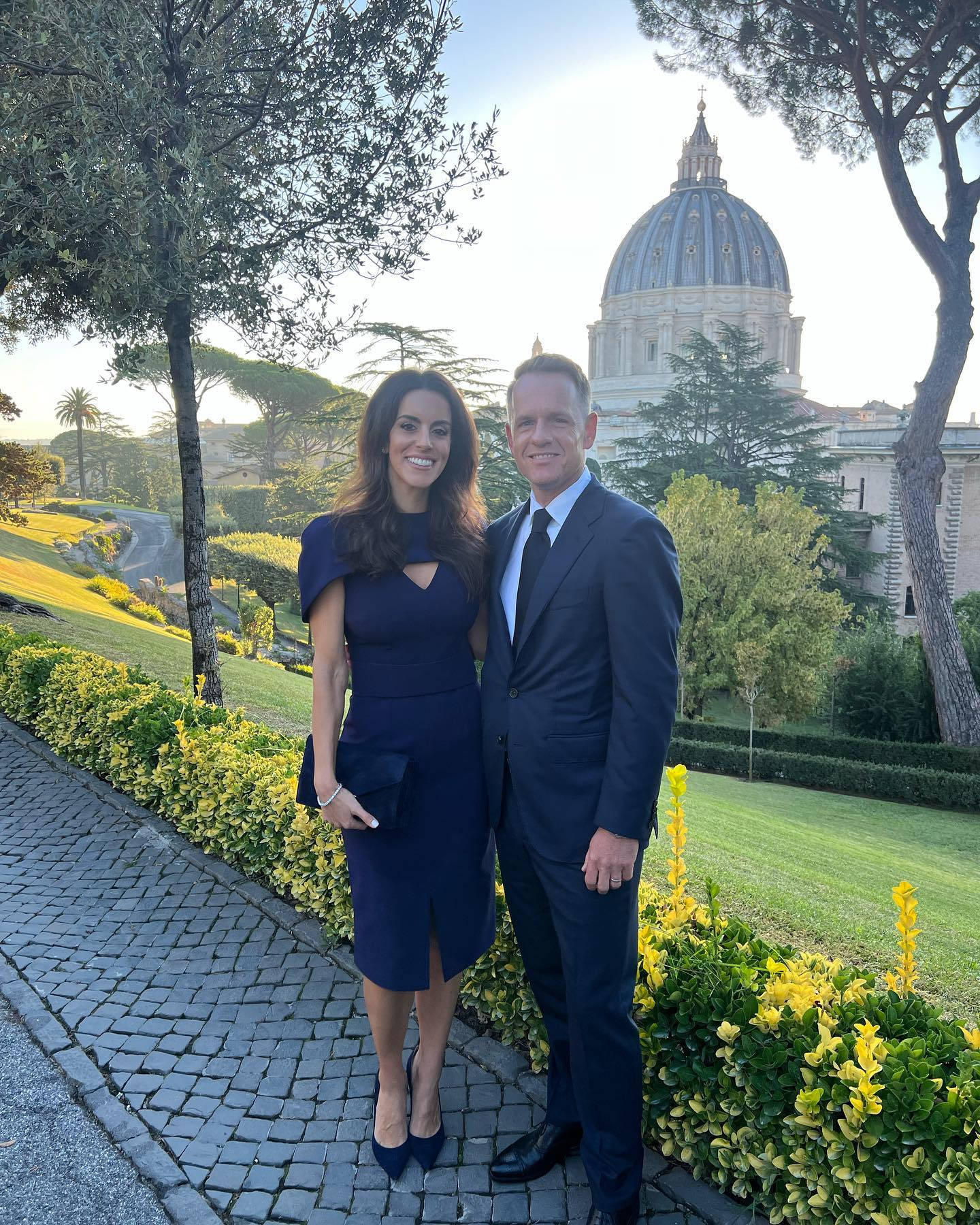 Luke Donald And Wife Formal Attire Background