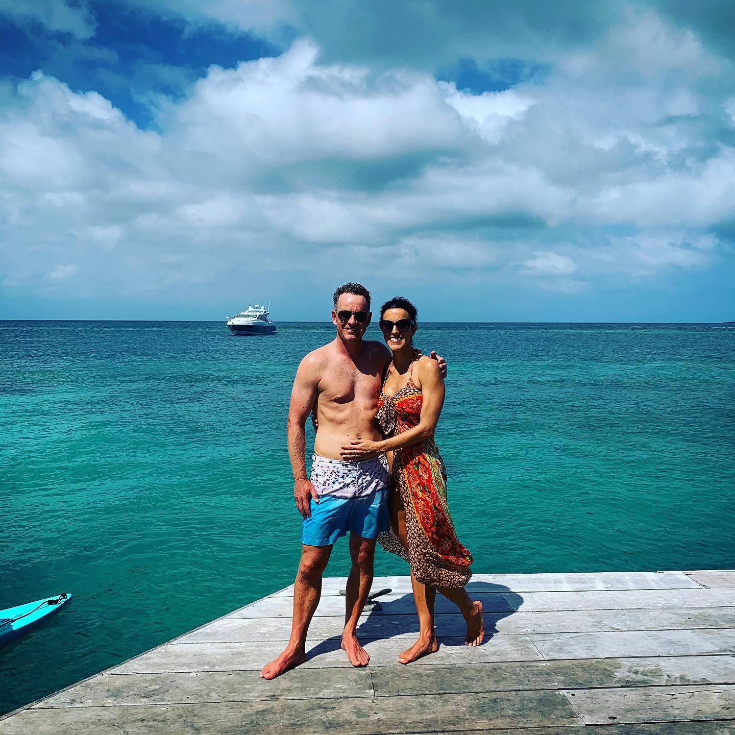 Luke Donald And Wife On Beach Background