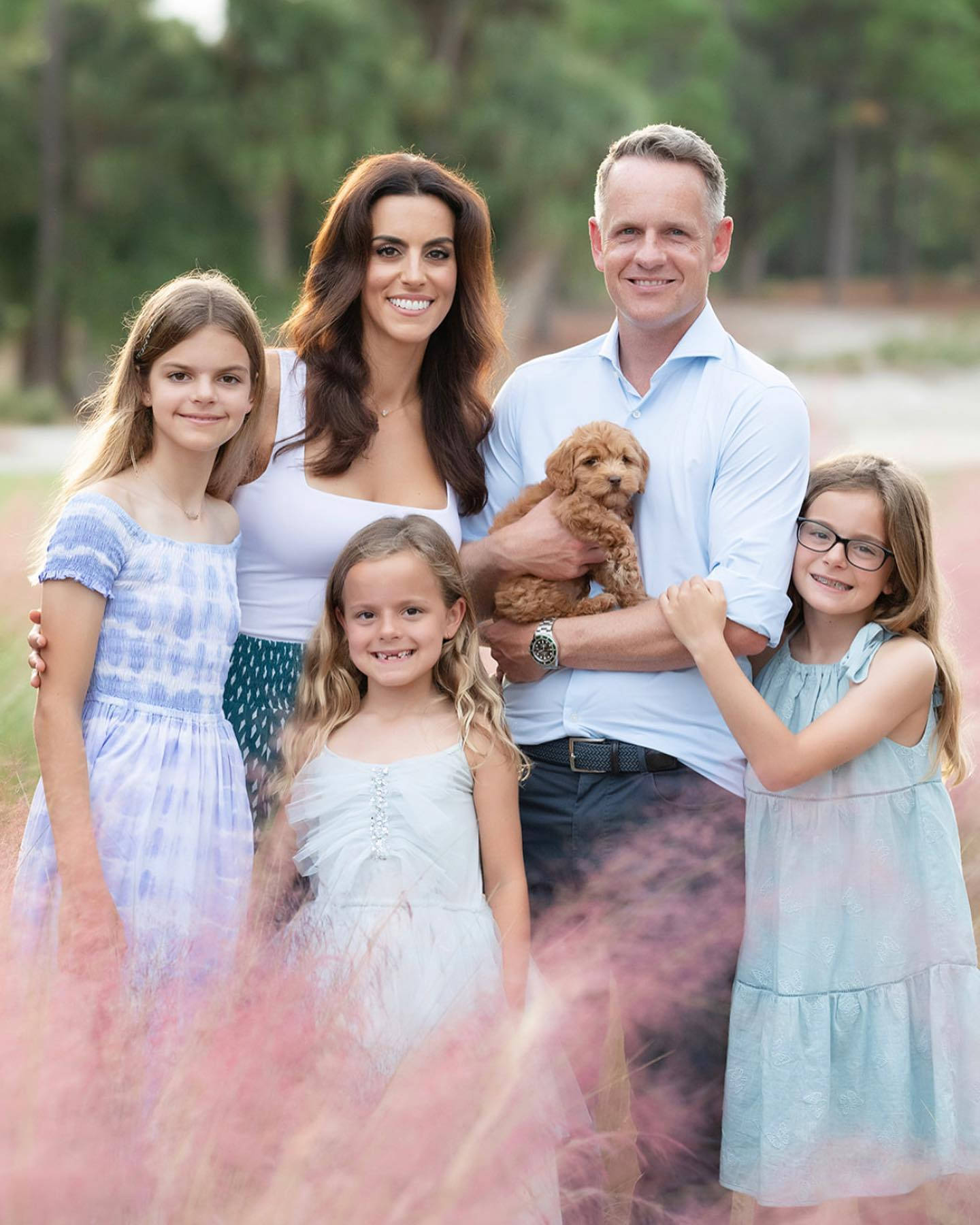 Luke Donald Family With Cute Puppy Background