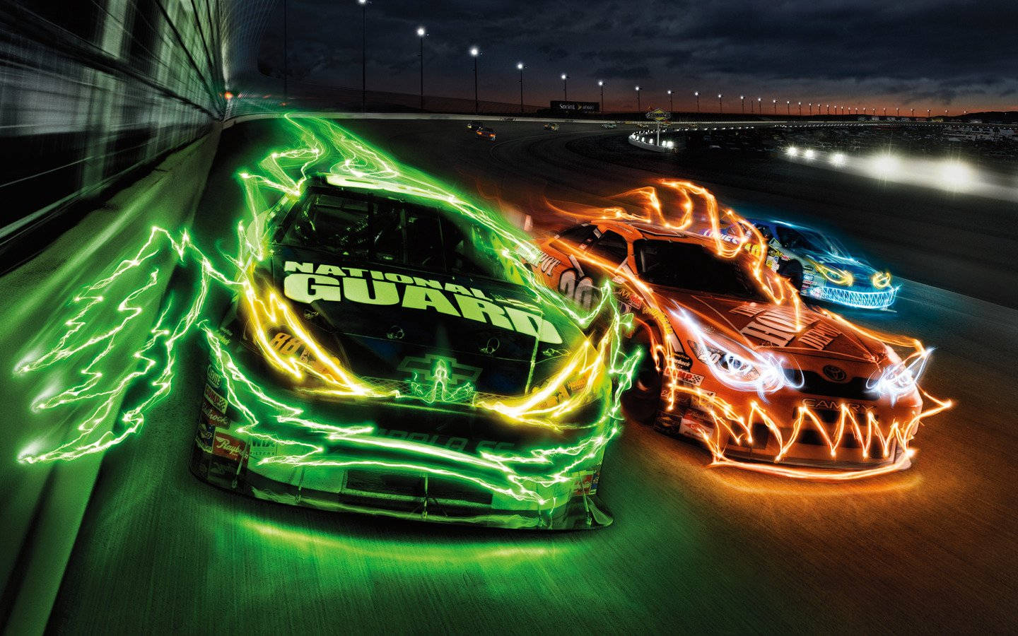 Luminous Auto Racing Graphic Art Background