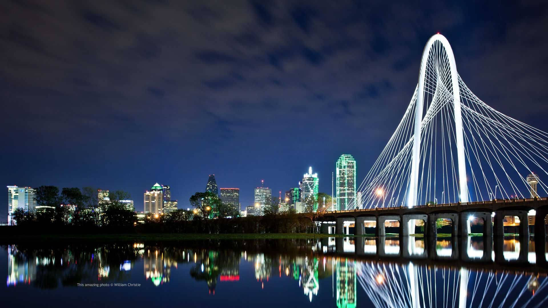 Luminous Bridge And River Fort Worth