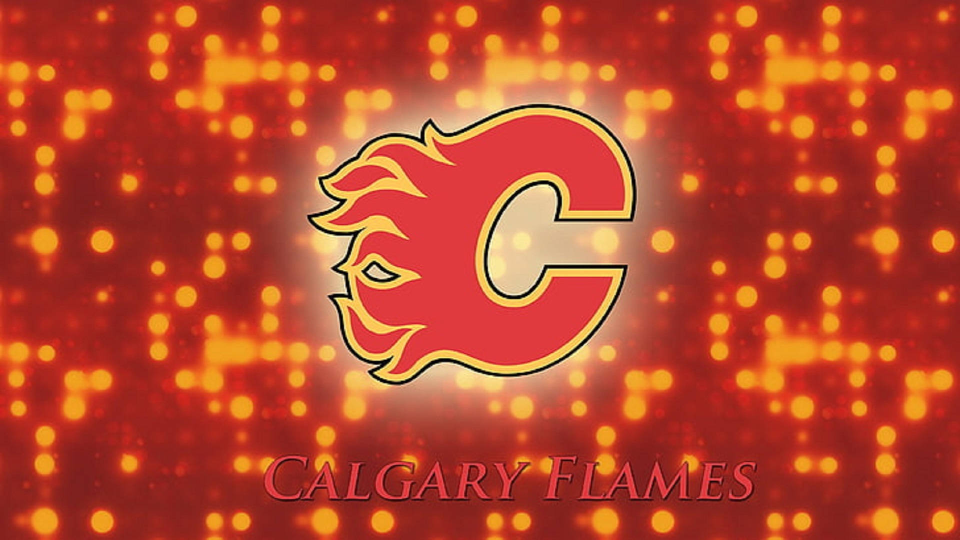 Luminous Calgary Flames Logo Background