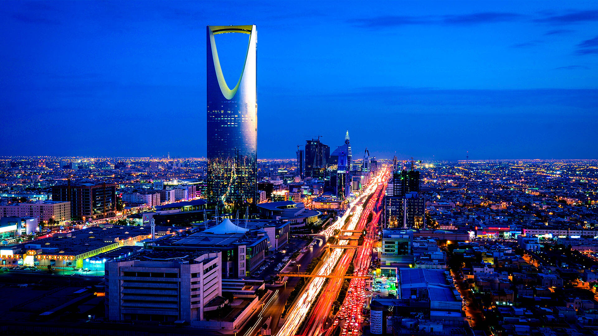 Luminous City Streets Of Riyadh