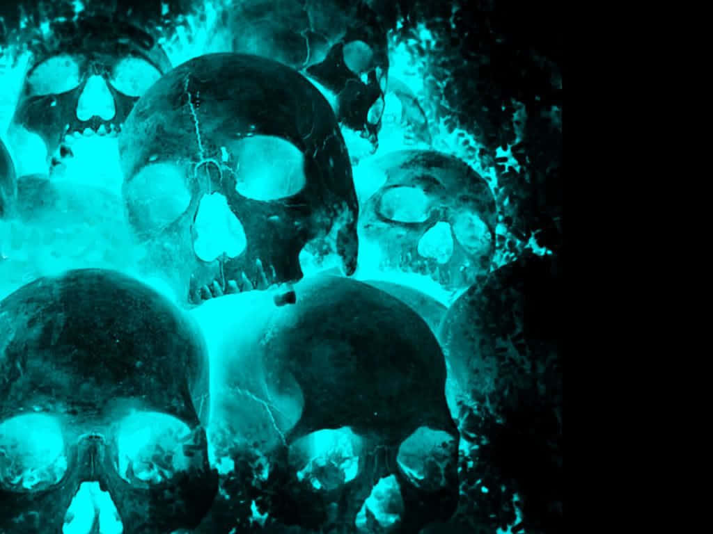 Luminous Flaming Skull Background