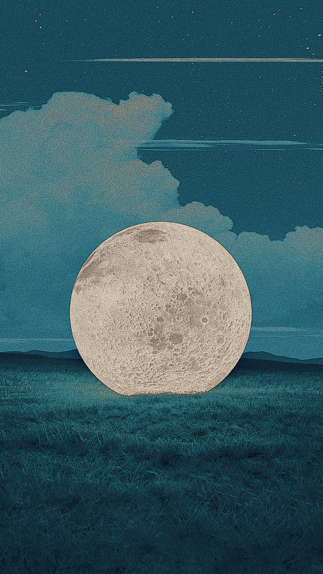 Luna Blue Skies Digital Art Background