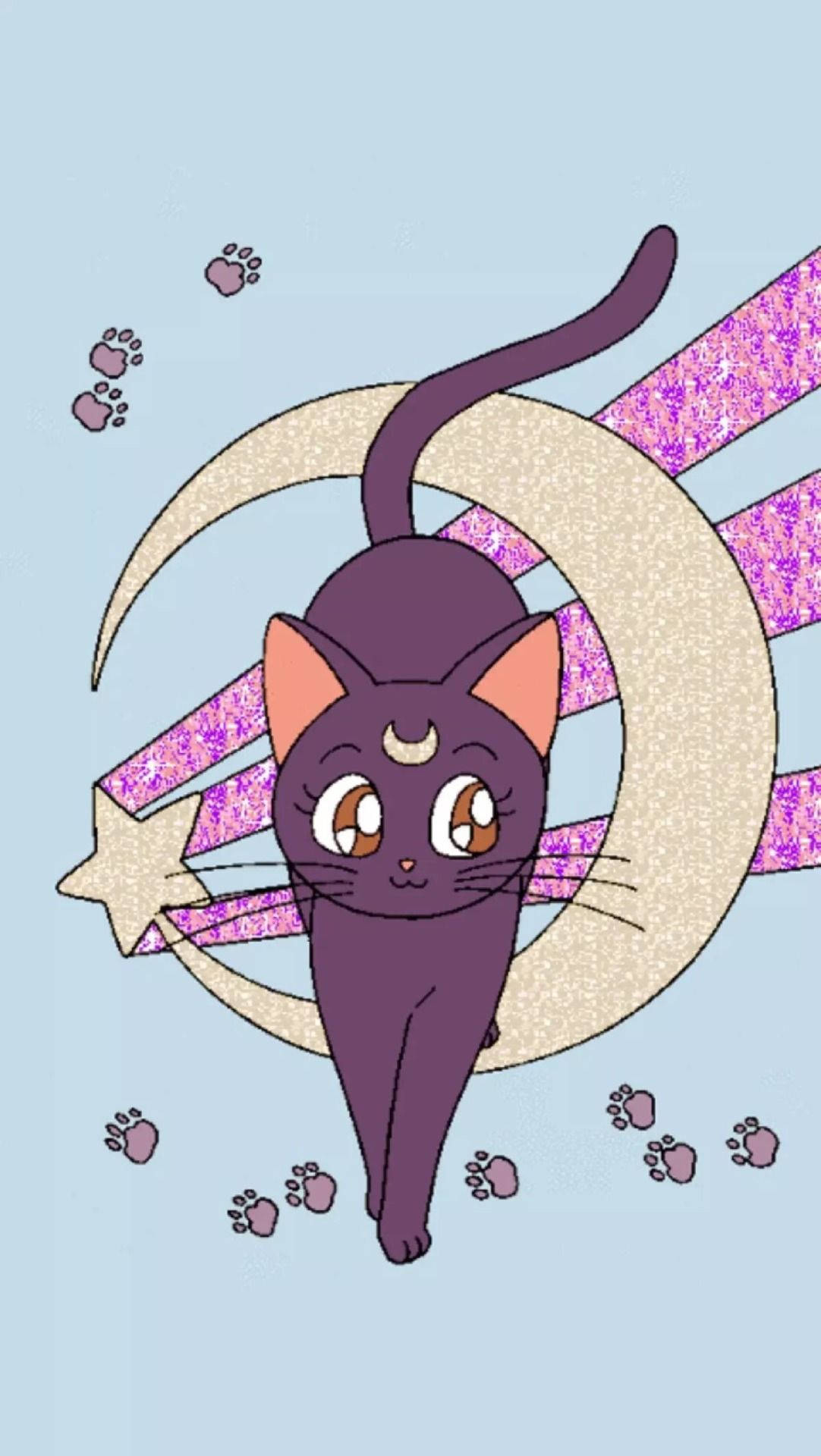 Luna In Front Of Moon Sailor Moon Iphone Background