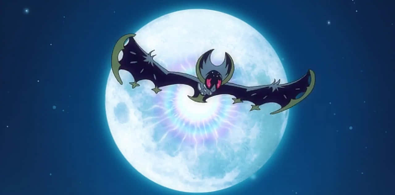 Lunala Soaring In The Night Sky Background