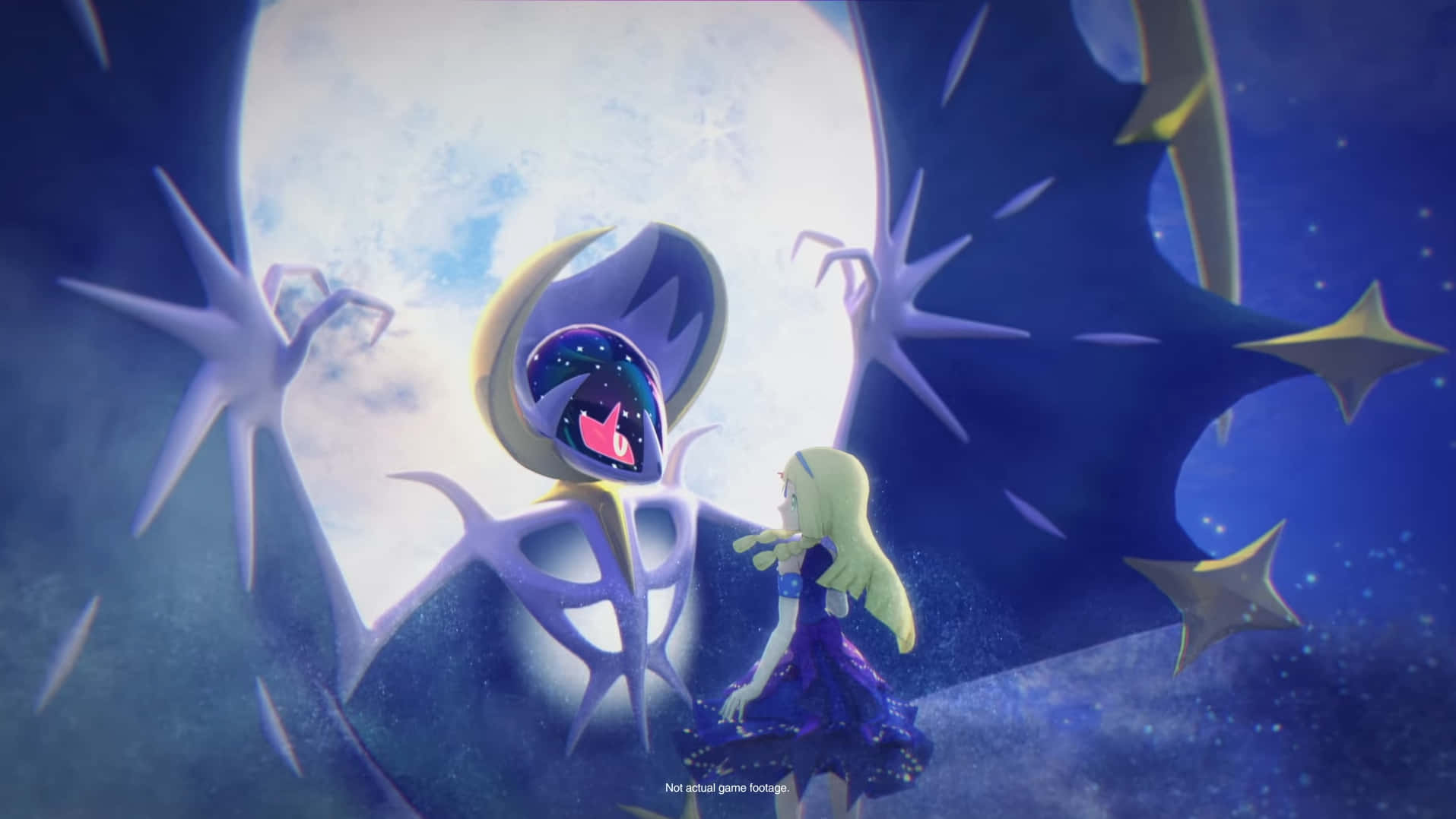 Lunala Talking With Lillie Background