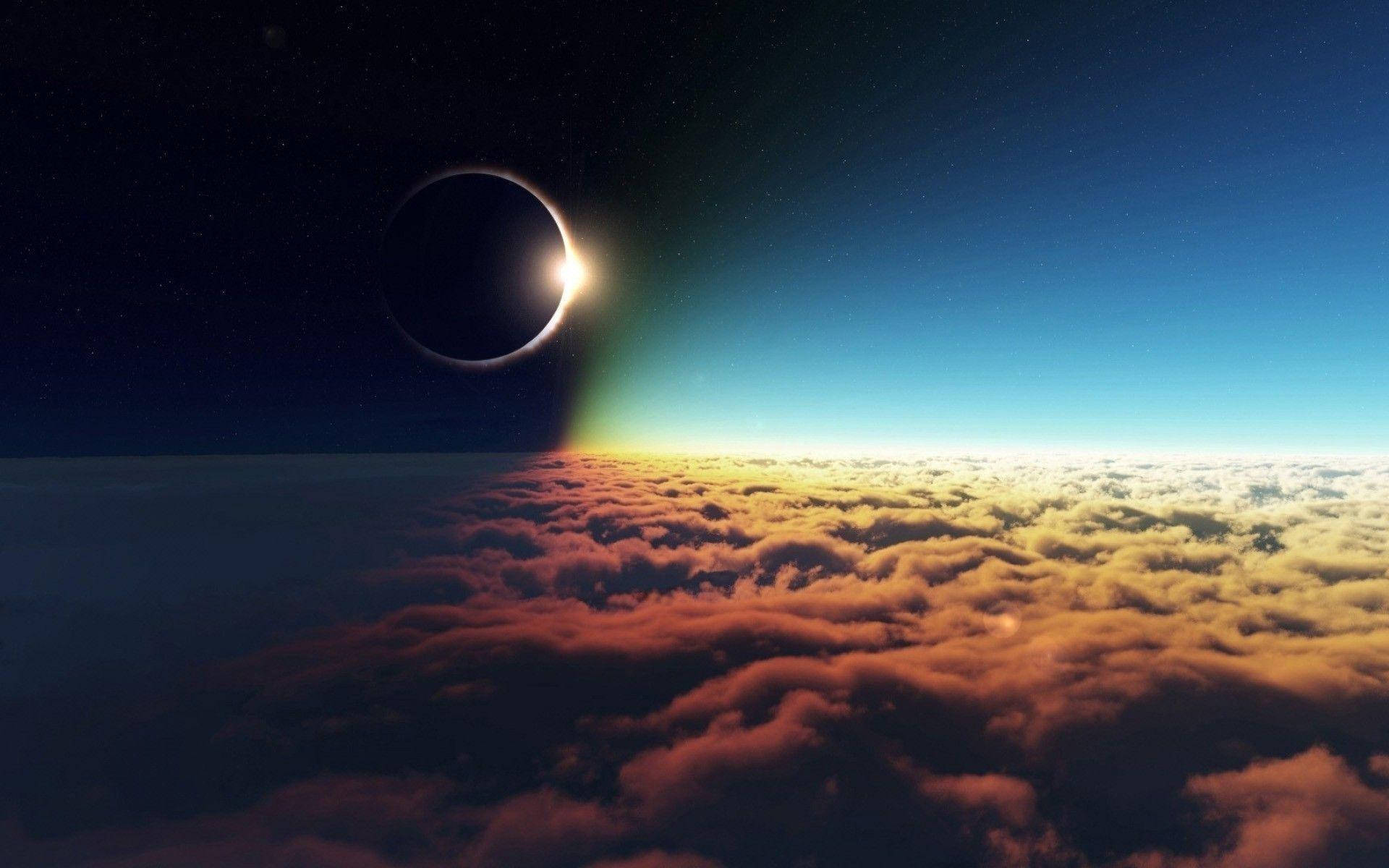 Lunar Eclipse And Clouds