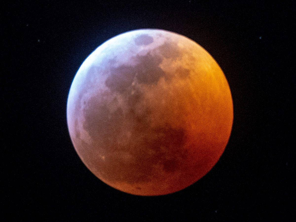 Lunar Eclipse Closeup View Background