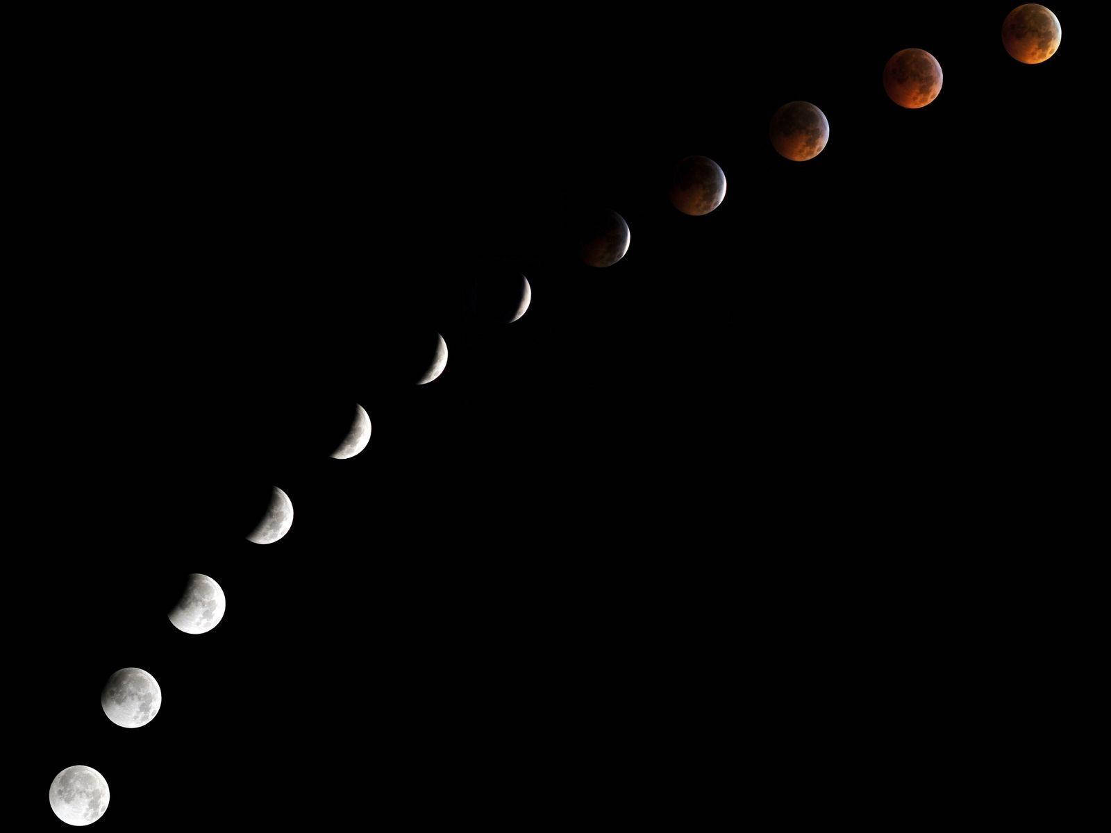 Lunar Eclipse Phases Digital Art Background