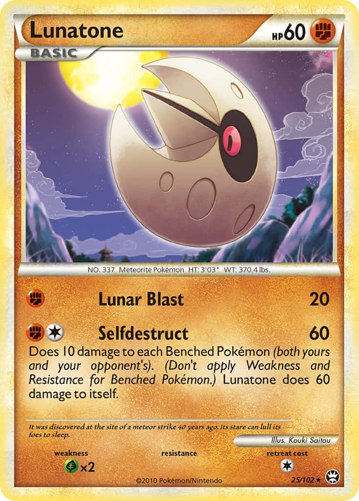 Lunatone Lunar Blast Pokemon Trading Card Background