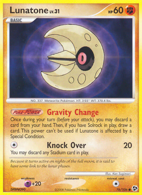 Lunatone Pokemon Card Gravity Change Background
