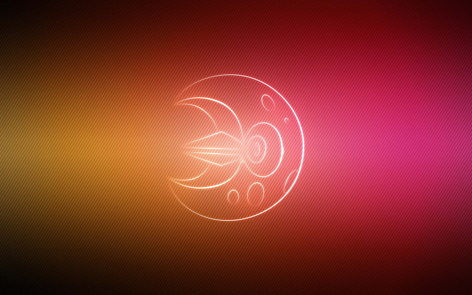 Lunatone Pokemon Orange Pink Gradient Background