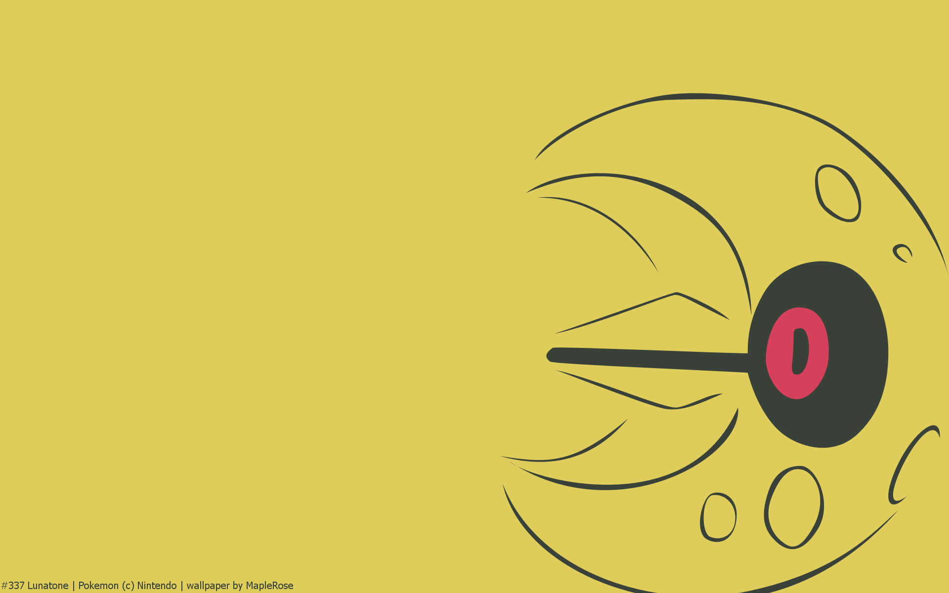 Lunatone Pokemon Yellow Minimalist Background