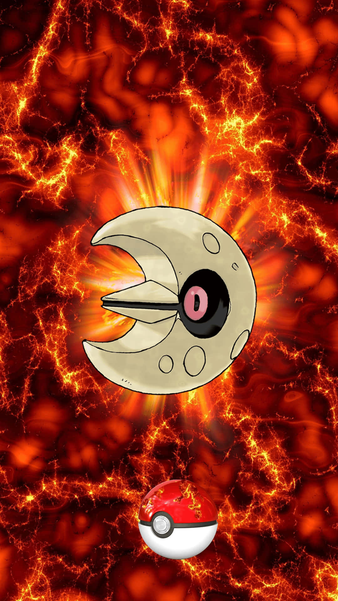Lunatone Shining Bright On Orange Background Background