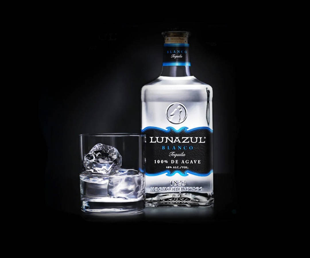 Lunazul Blanco Tequila Glass Background