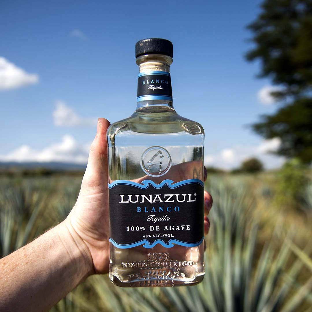 Lunazul Blanco Tequila Sky Background