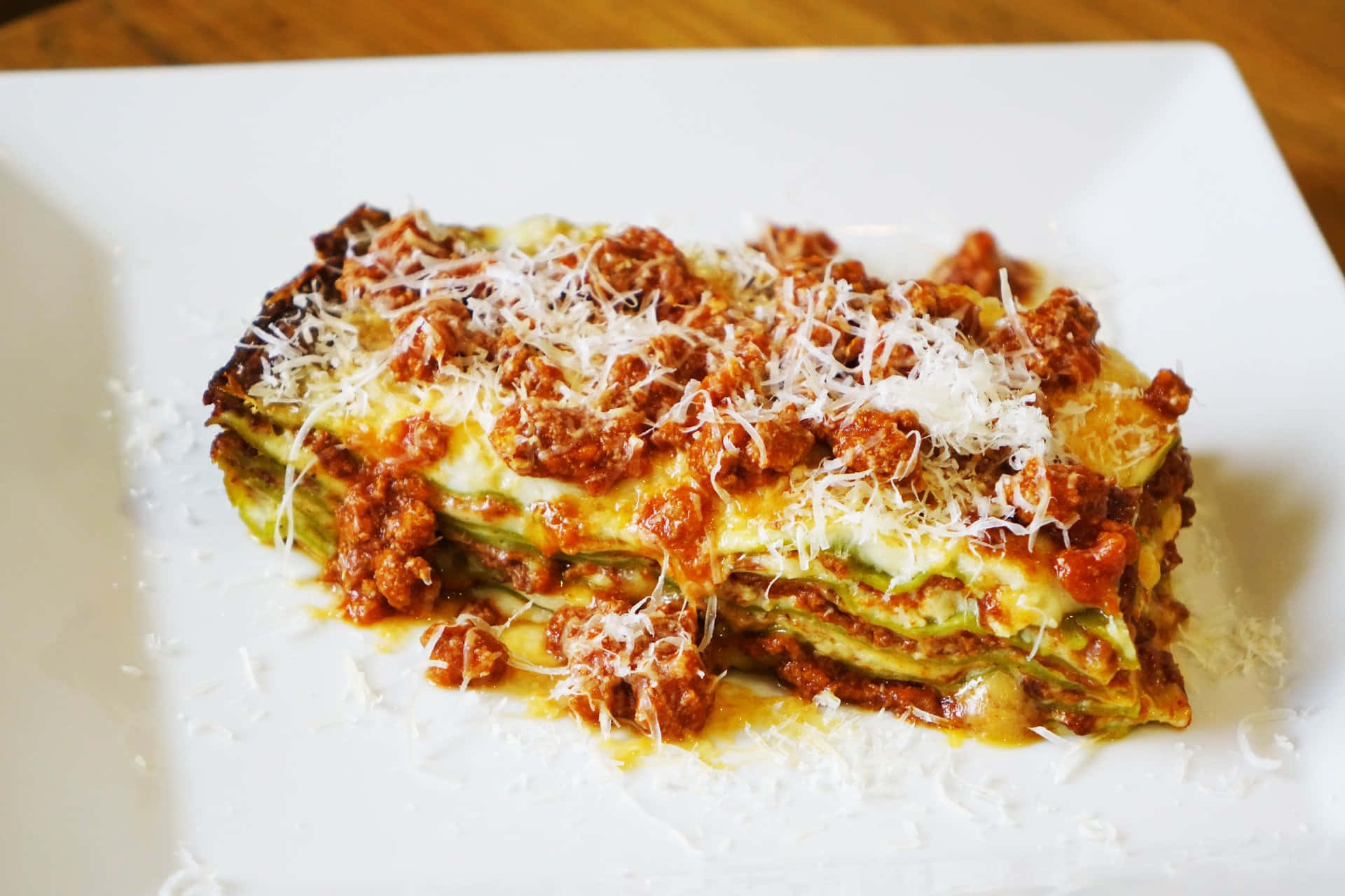 Luscious Lasagna Alla Bolognese With A Healthy Twist Background