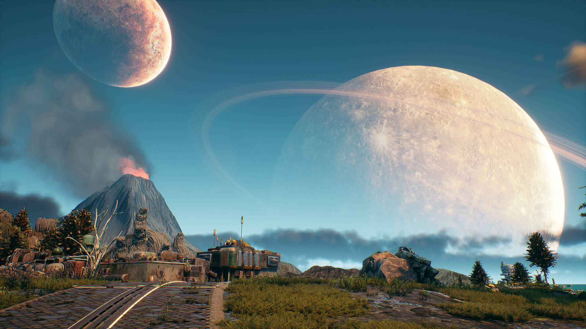 Lush Extraterrestrial Landscape In The Outer Worlds Background