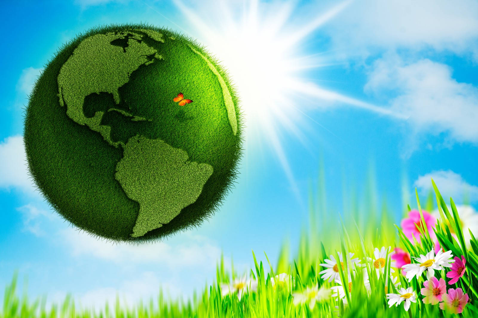 Lush Green Earth Day Background