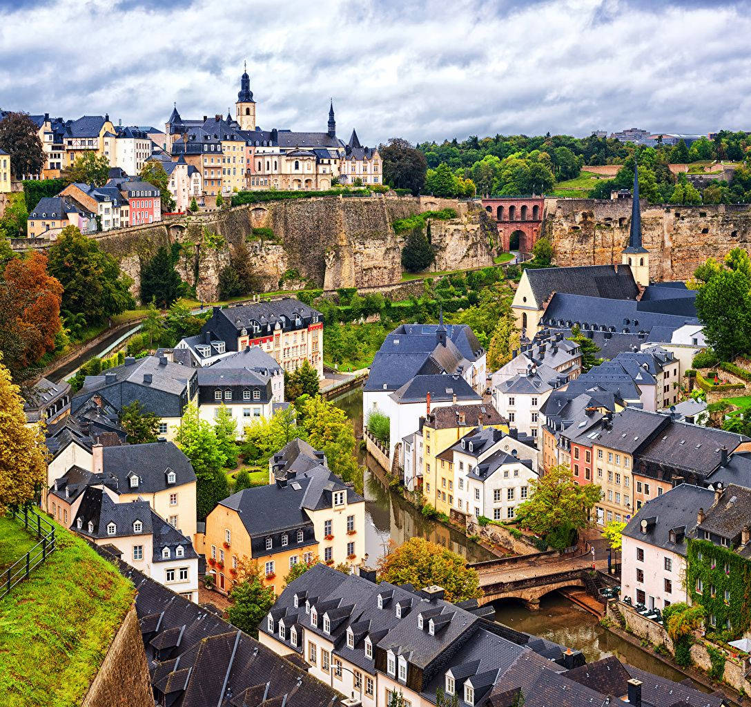 Luxembourg City Top View Background