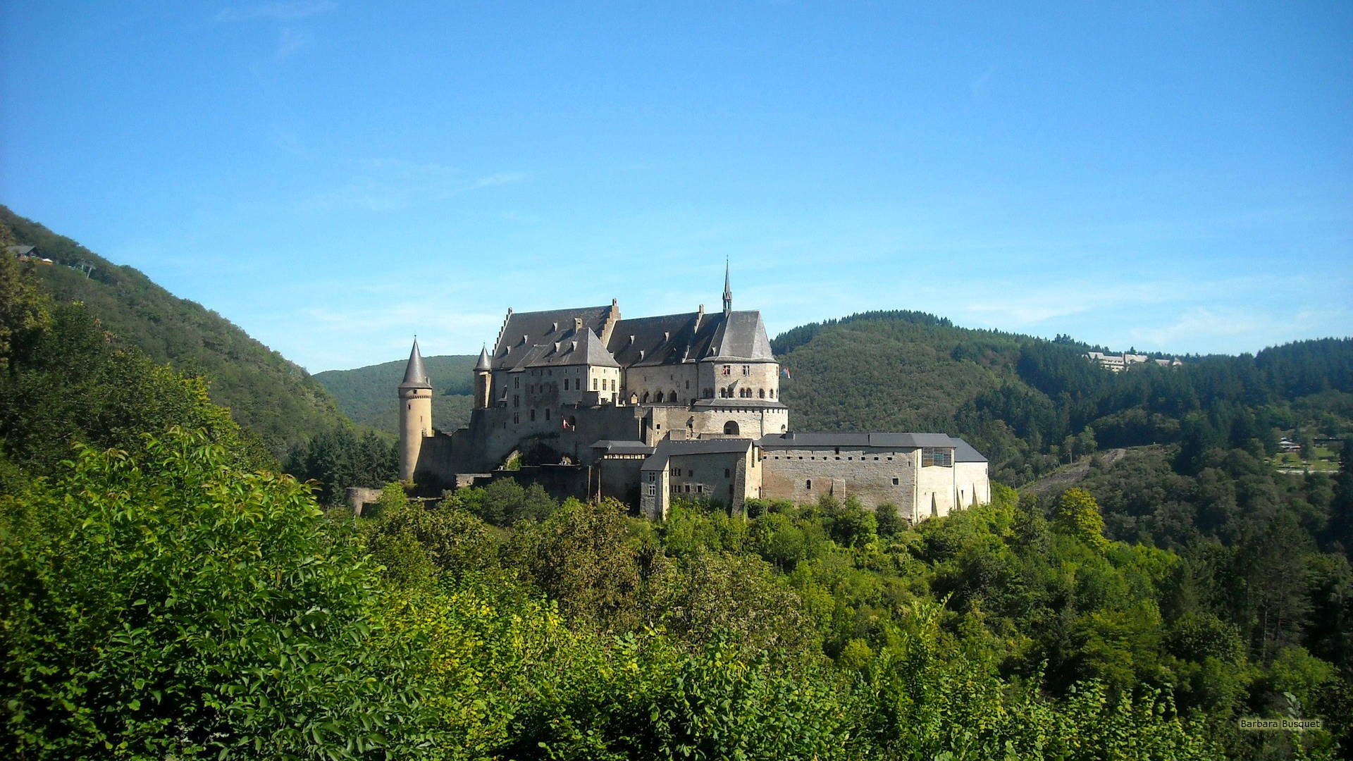 Luxembourg Vianden Castle Landscape Background