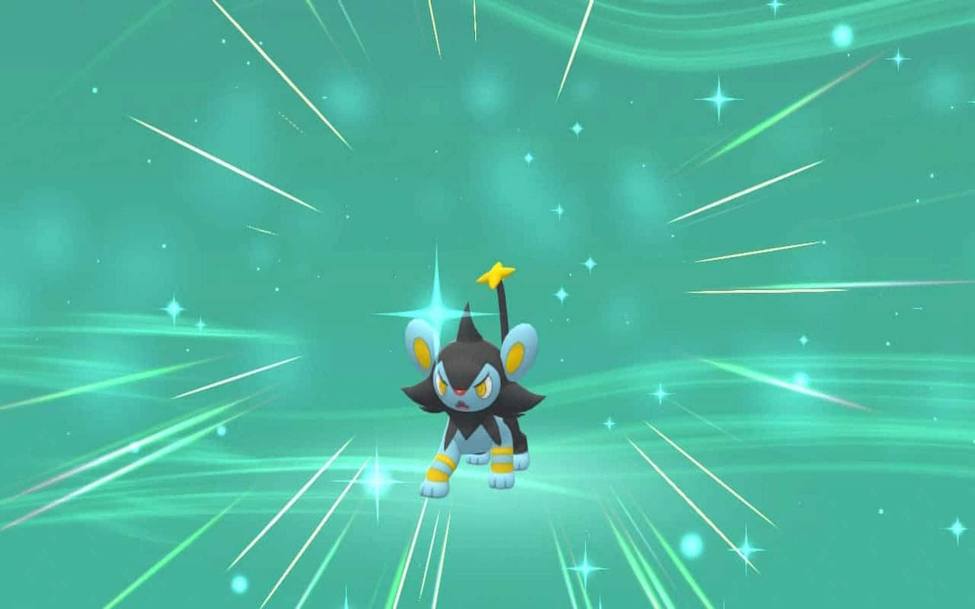 Luxio Pokemon With Blue Green Background