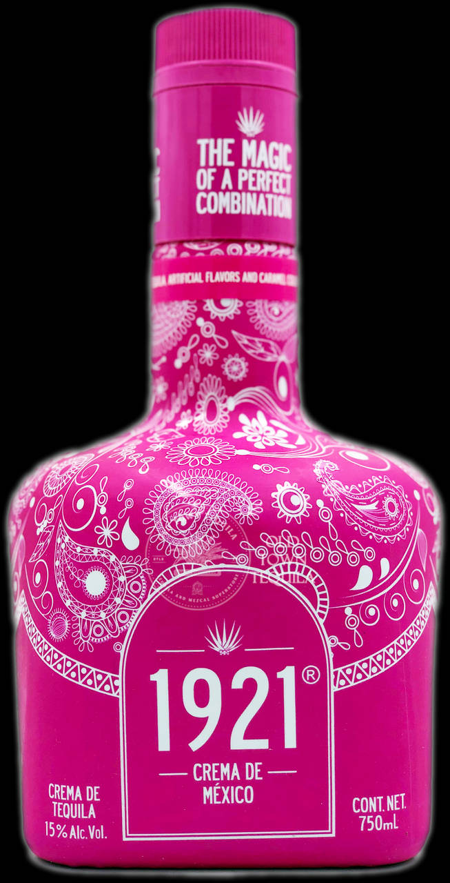 Luxurious 1921 Tequila Pink Crema De Mexico Bottle Background