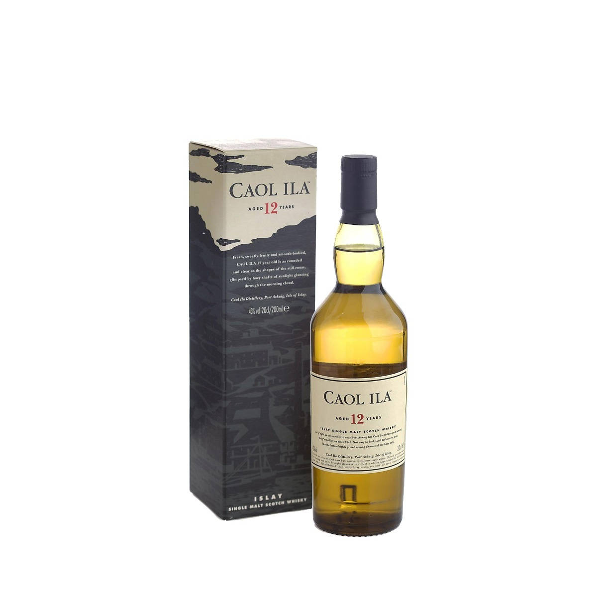 Luxurious Bottle Of Caol Ila 12-year-old Scotch Whisky Background