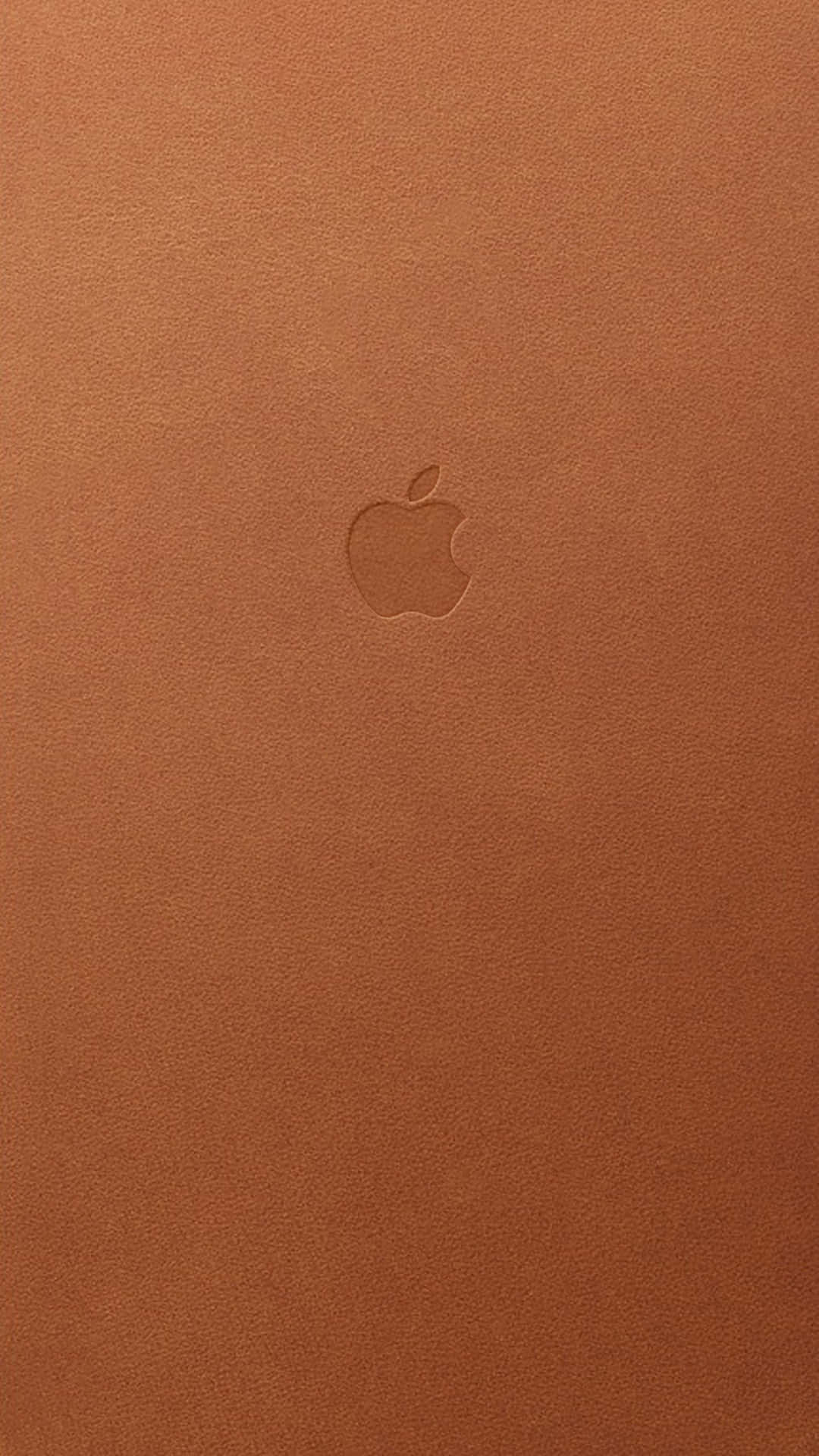 Luxurious Bronze Leather Background With Apple Logo