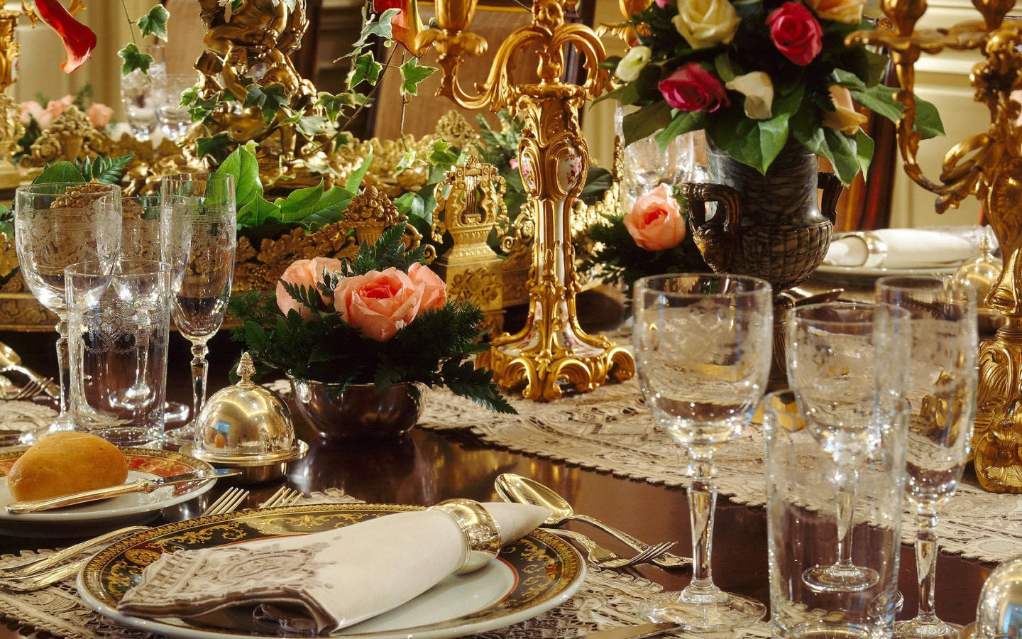 Luxurious Dinner Set Up Background