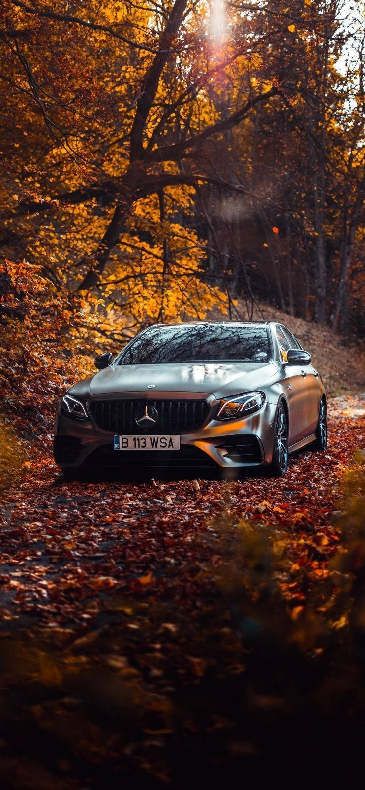 Luxurious Drive With Mercedes In Autumn - Iphone X Wallpaper