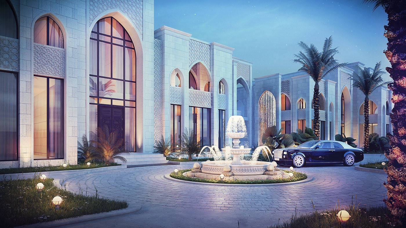 Luxurious Grand House In The Scenic Surroundings Of Riyadh Background