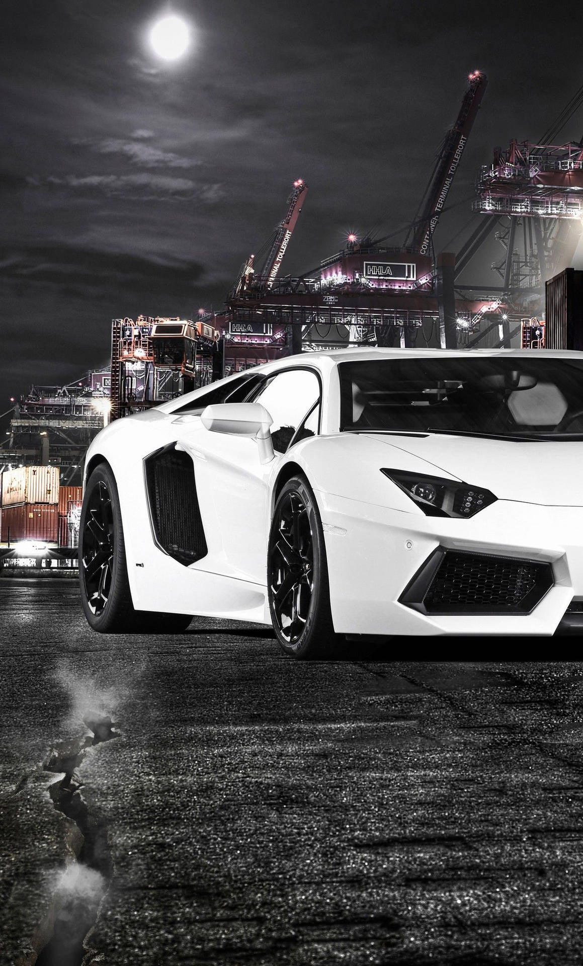 Luxurious Lifestyle - White Lamborghini Paired With An Iphone