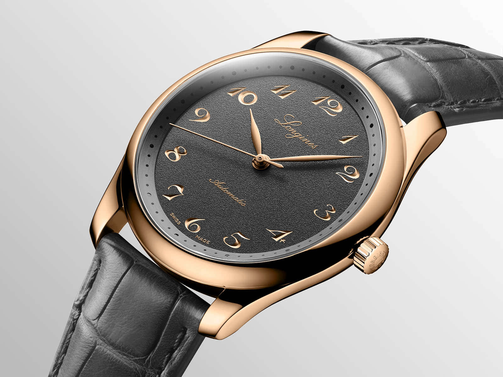 Luxurious Longines Master Watch With Bronze Dial Background