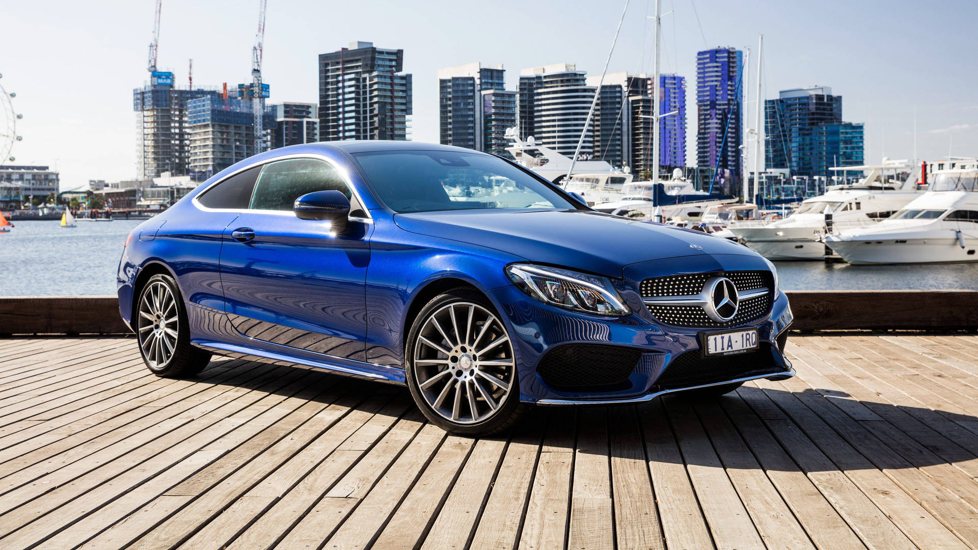 Luxurious Mercedes-benz C300 At The Dockside
