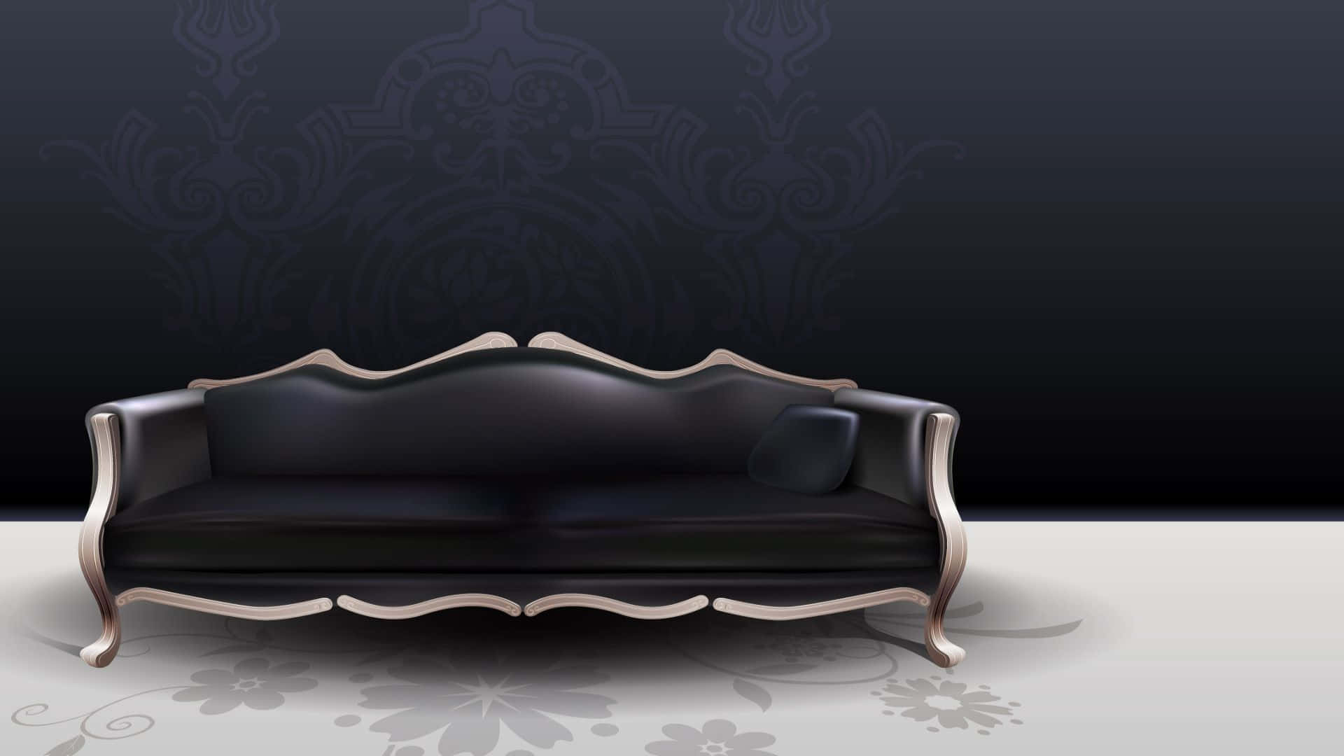 Luxurious Pitch Black Couch Design Background